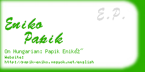 eniko papik business card